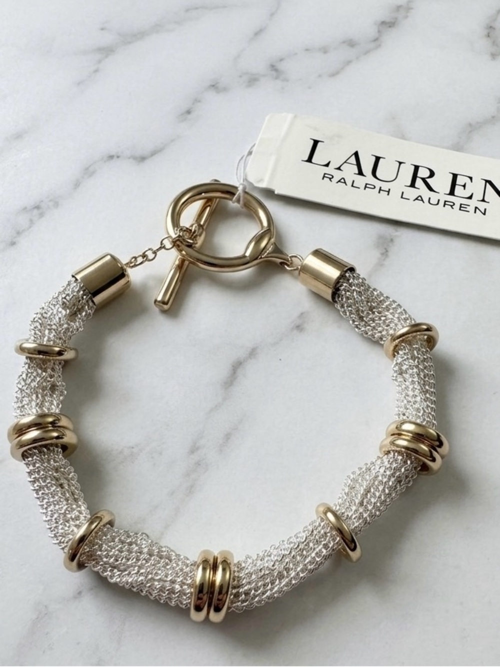 Lauren Ralph Lauren Two-Tone Multi-Row Toggle Bracelet